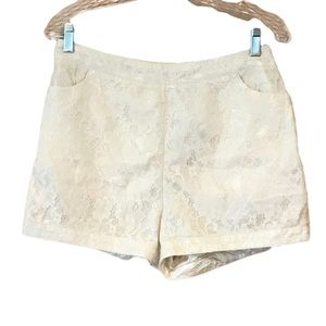 Forever 21 Lace Ivory Shorts
